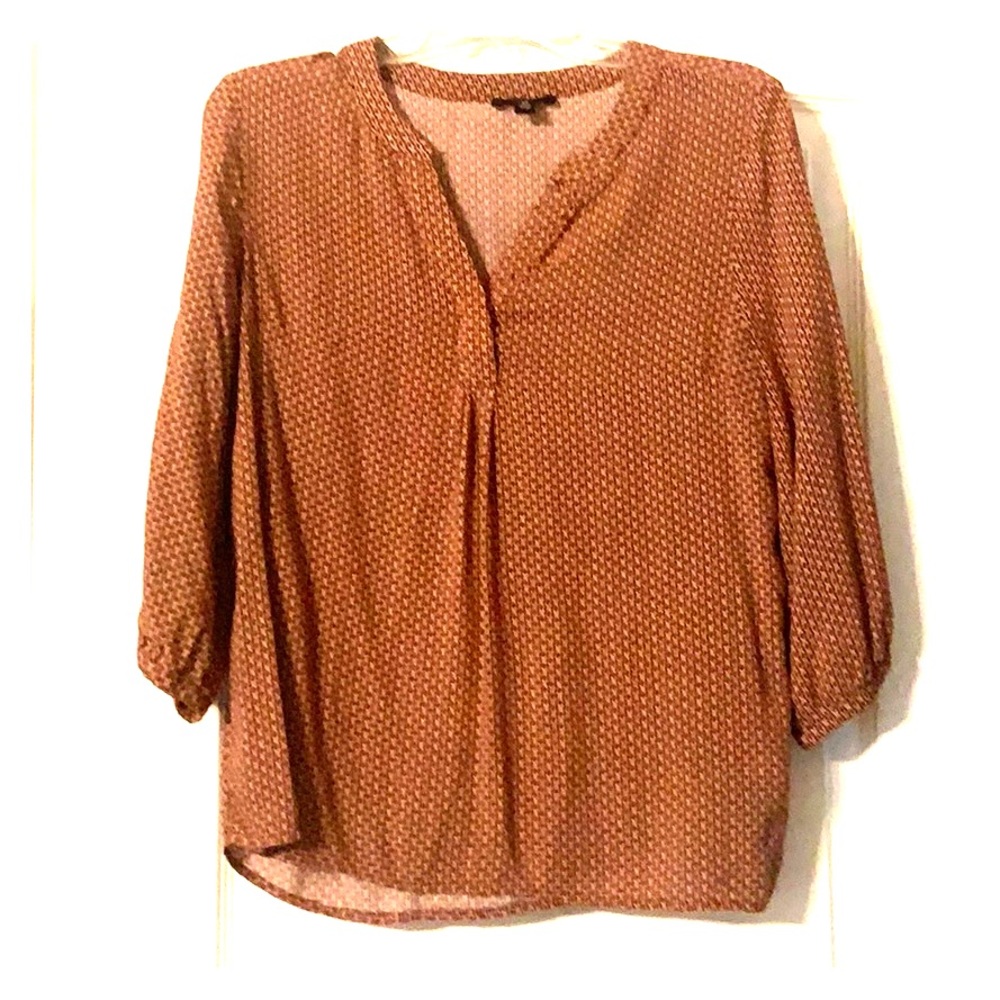 Maroon and cream blouse